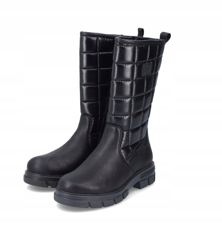 Rieker Dámské Černé Prošívané Kozačky 39 6AD