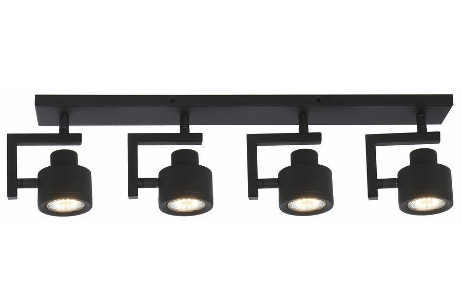 Lišta s reflektory černá Alenis 2 nastavitelné stínidla schodiště