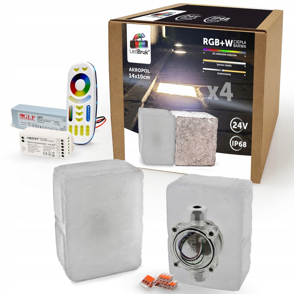 4x Kostka Brukowa LED 24V Akropol 14x10cm RGBW BC