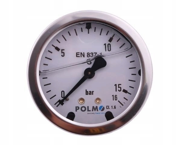Glycerinový manometr M63 16 bar zadní přípojka G1/4" Polmo