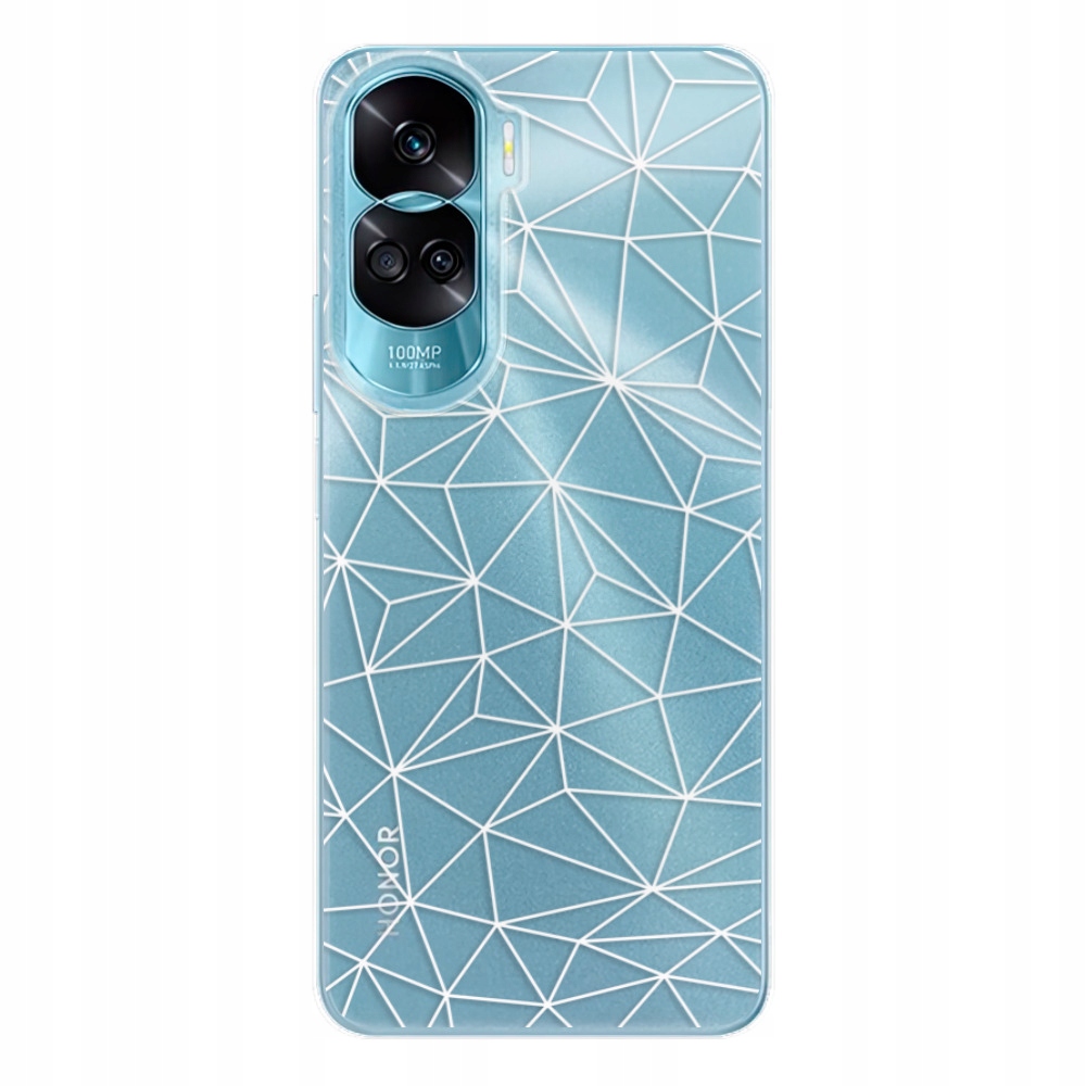 Futerał silikonowy Abstract Triangles 03 biały dla Honor 90 Lite 5G