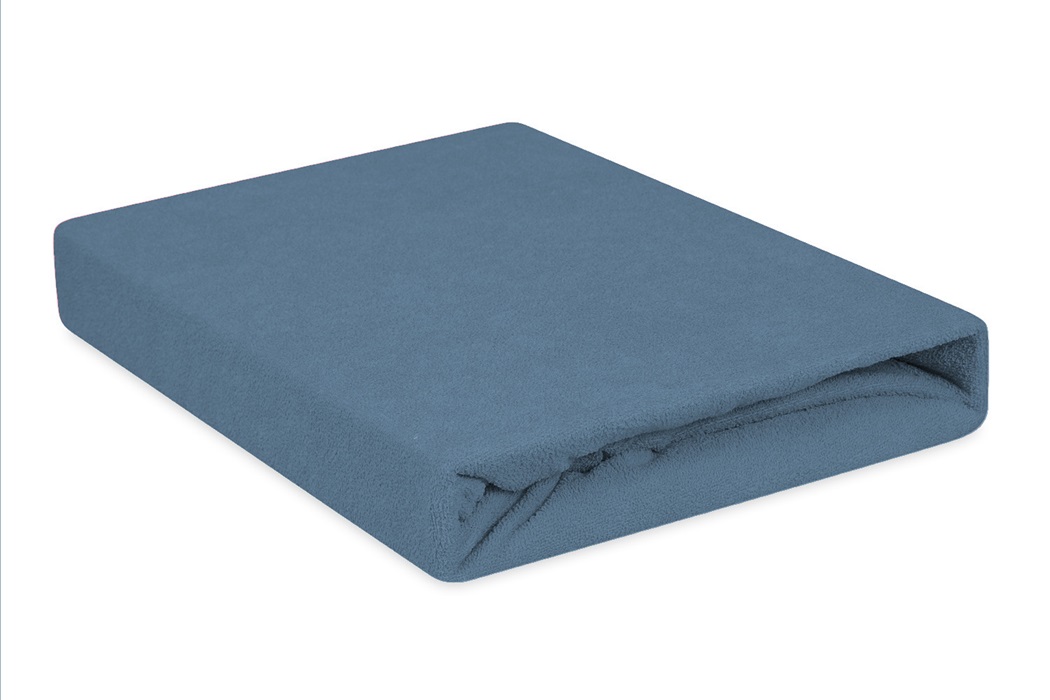 Froté prostěradlo s gumou prémiové silné 160x200 modré