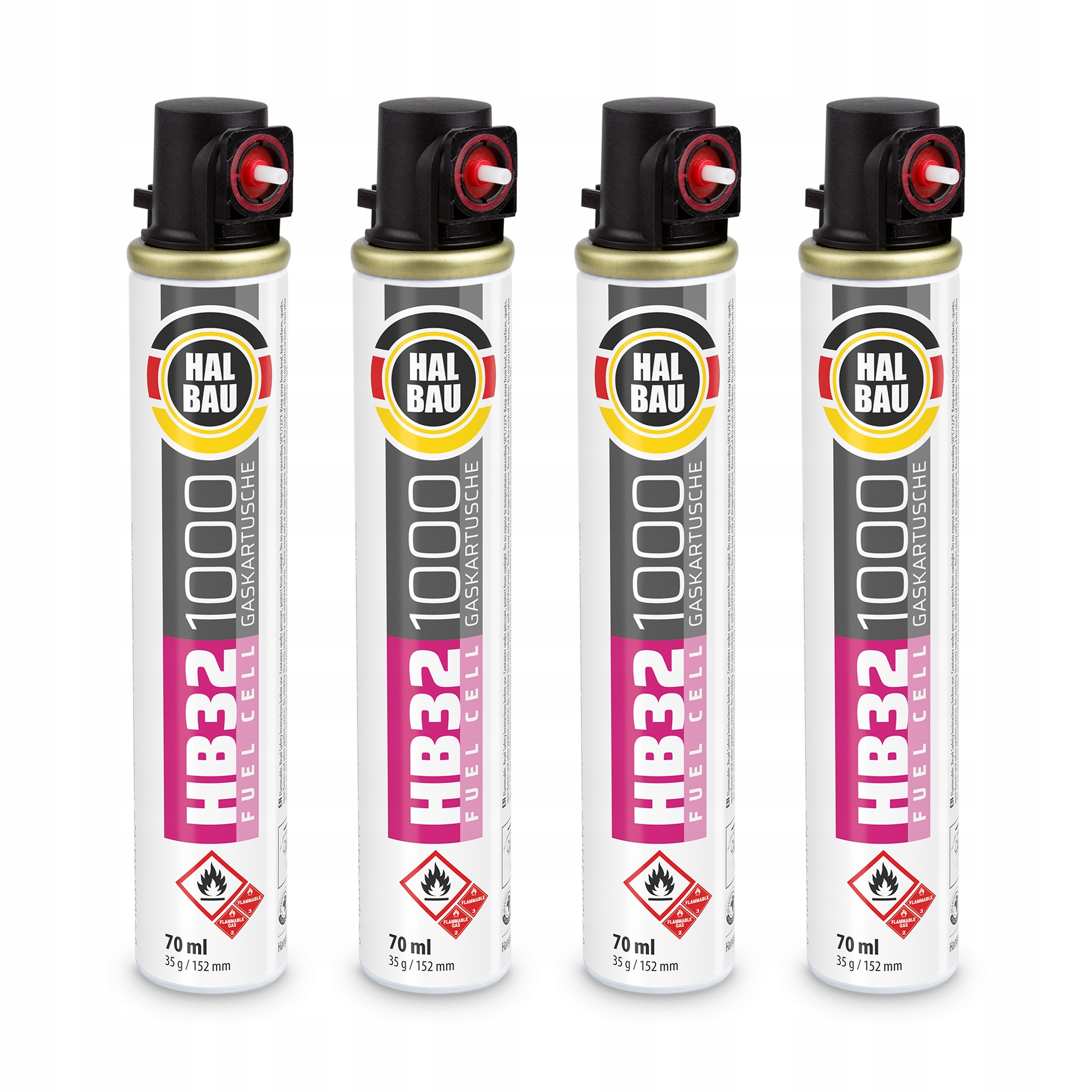 Plynová náplň do hřebíkovaček 4 ks 152 mm 74 ml HB32