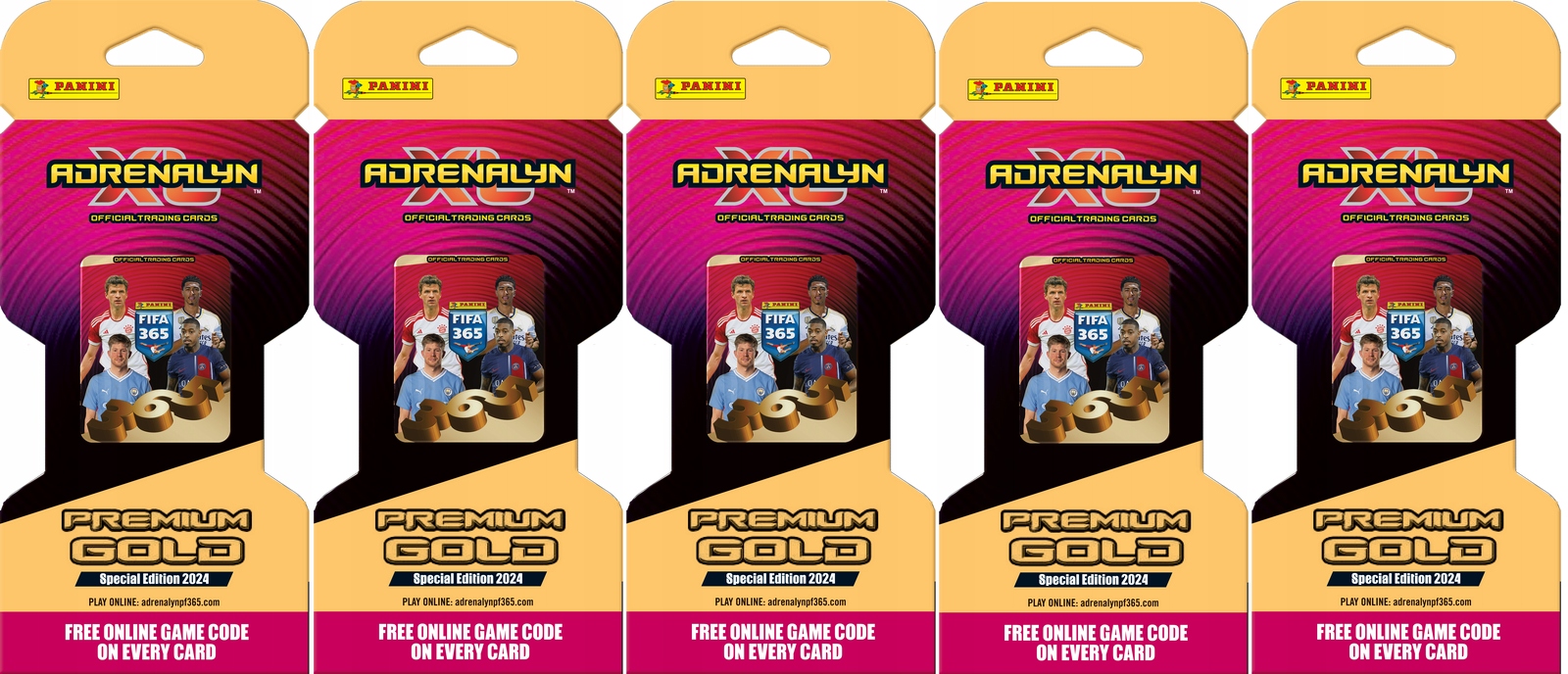5x Premium Gold Blister Panini Fifa 2024 Karty Piłkarskie Do Albumu