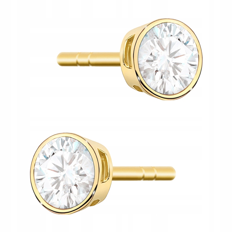 Zlaté Náušnice 585 Kolečka S Brilianty 0,20 ct