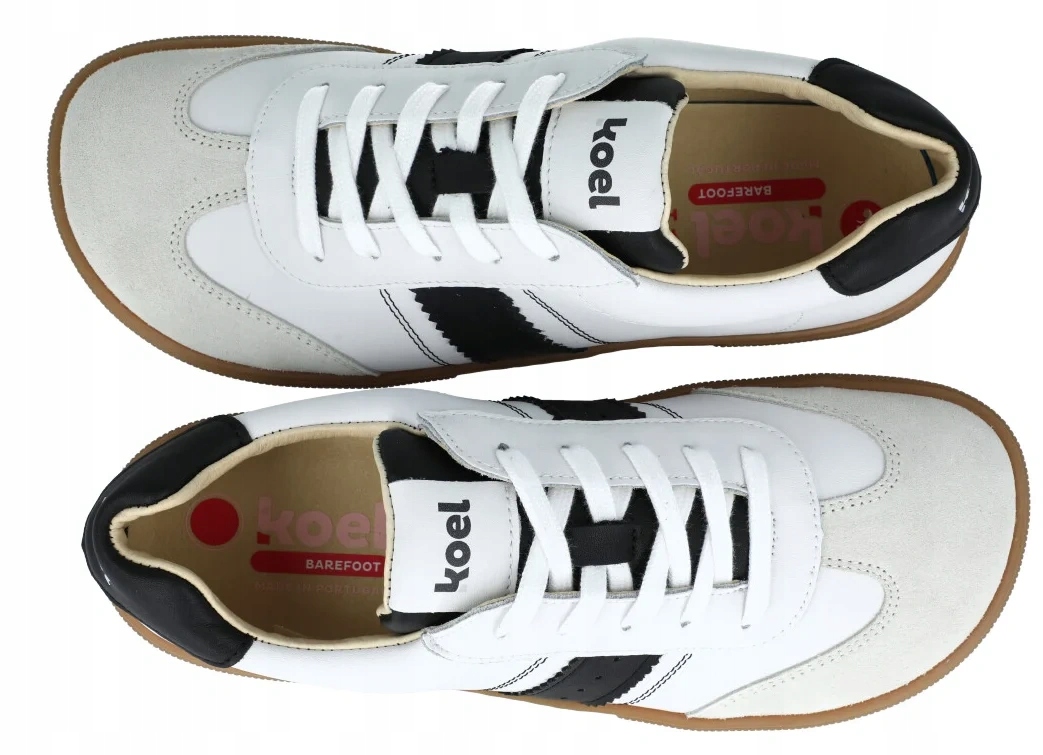 Koel barefootové tenisky Francia II Suede bílé kožené zero drop R38