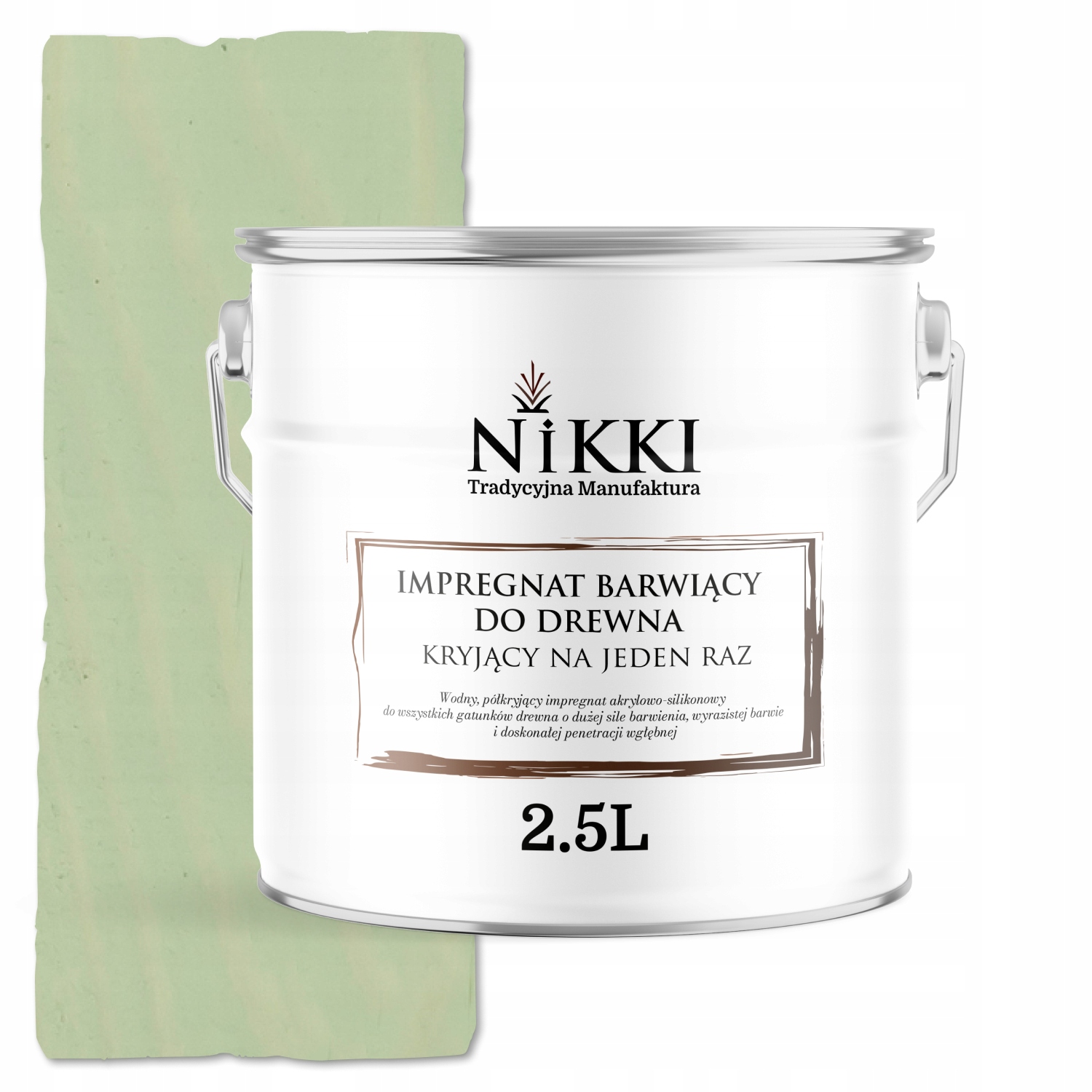Impregnat Do Drewna Extra Lazura Barwiący Kryjący Na Raz Oliwkowy 2,5L