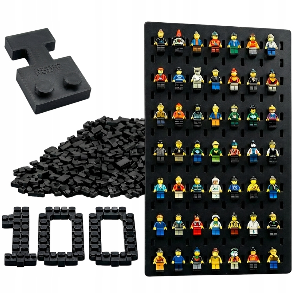 100 Sztuk Uchwyt Podstawka Na Mini Figurki Lego Do Ikea Skadis Czarny