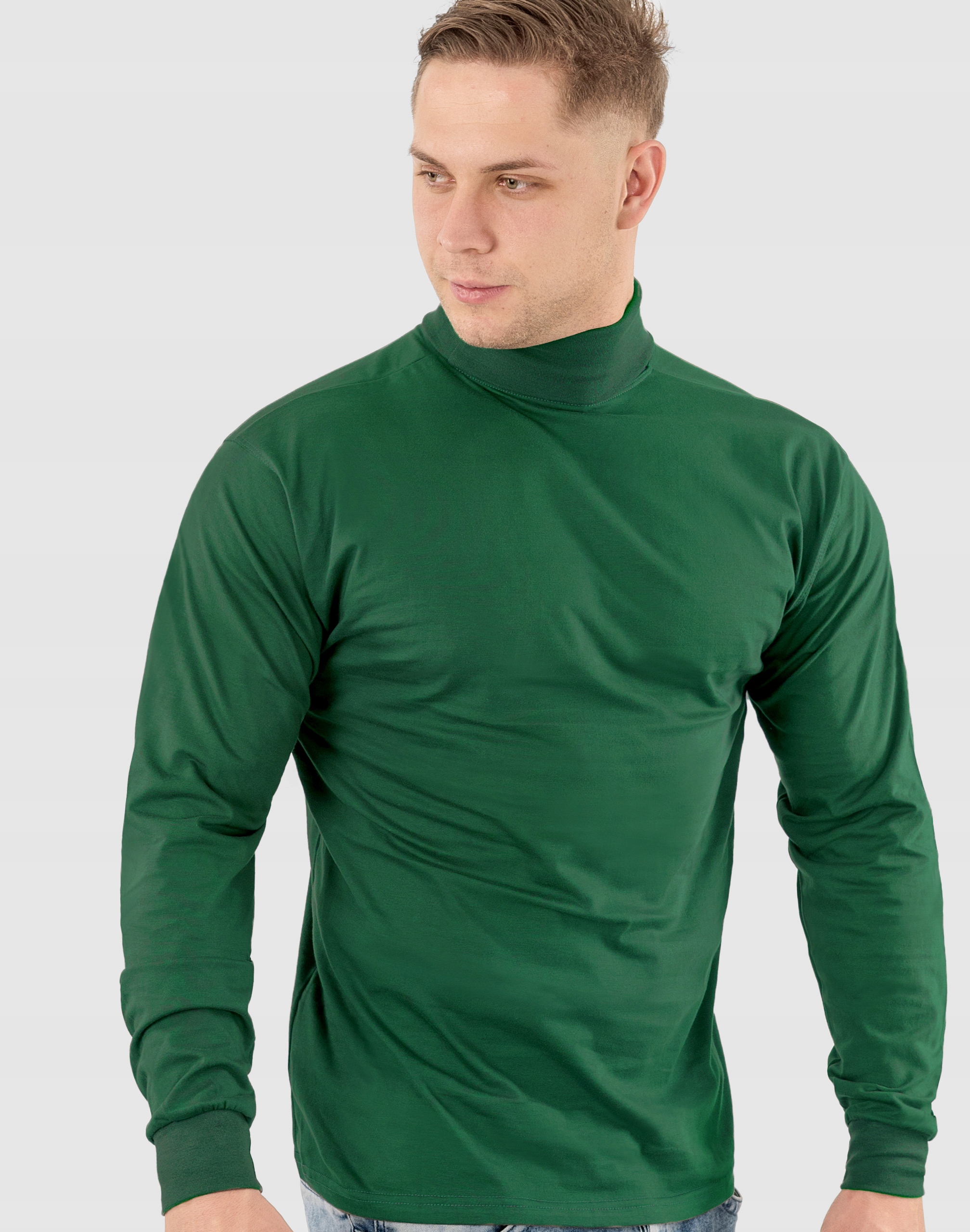Elegancki Sweter Golf Męski Golfy WXM 3XL zielony Rozmiar 3XL