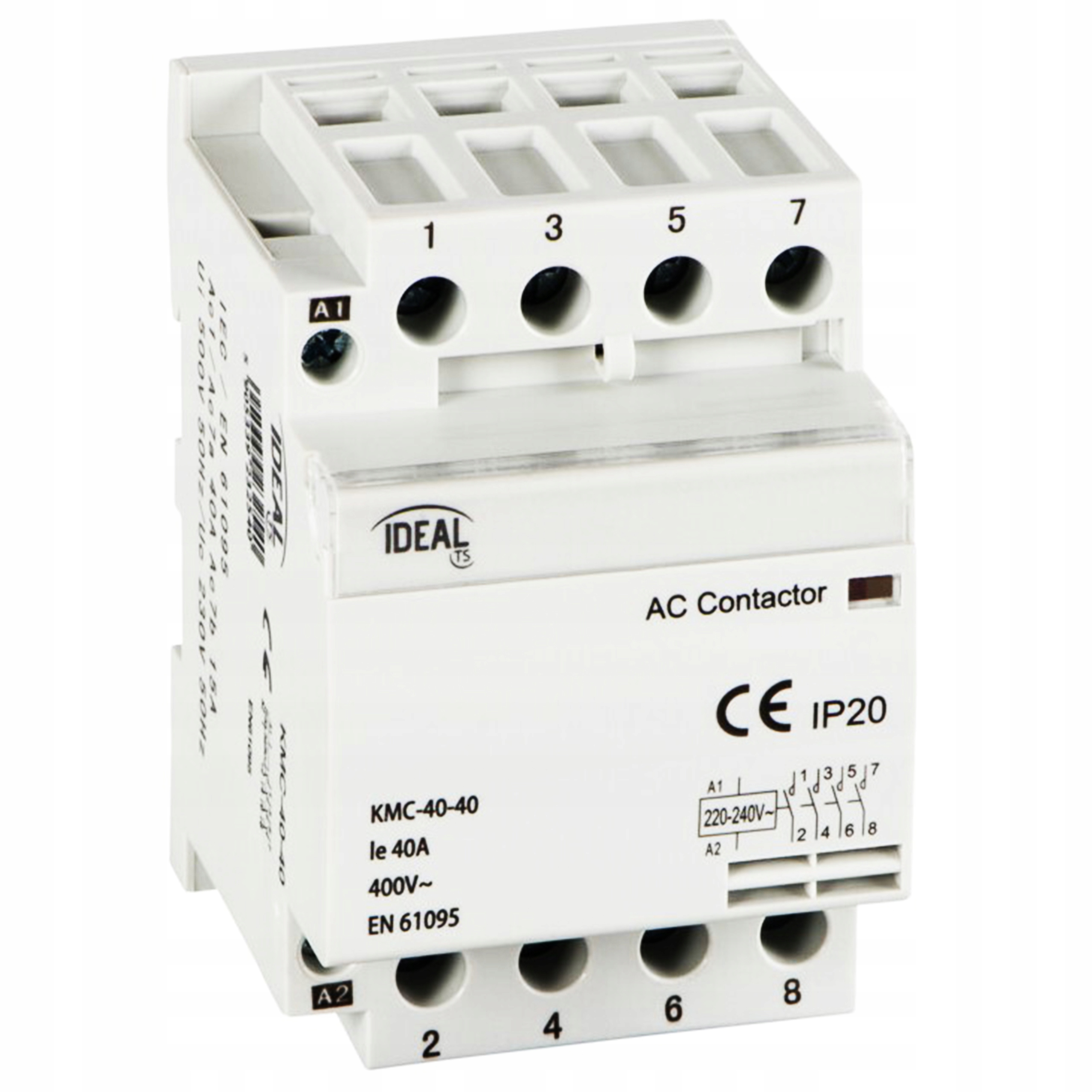 Modulární stykač, ovládání 230V Ac KMC-63-40 AC7A, AC7B 23242 Kanlux