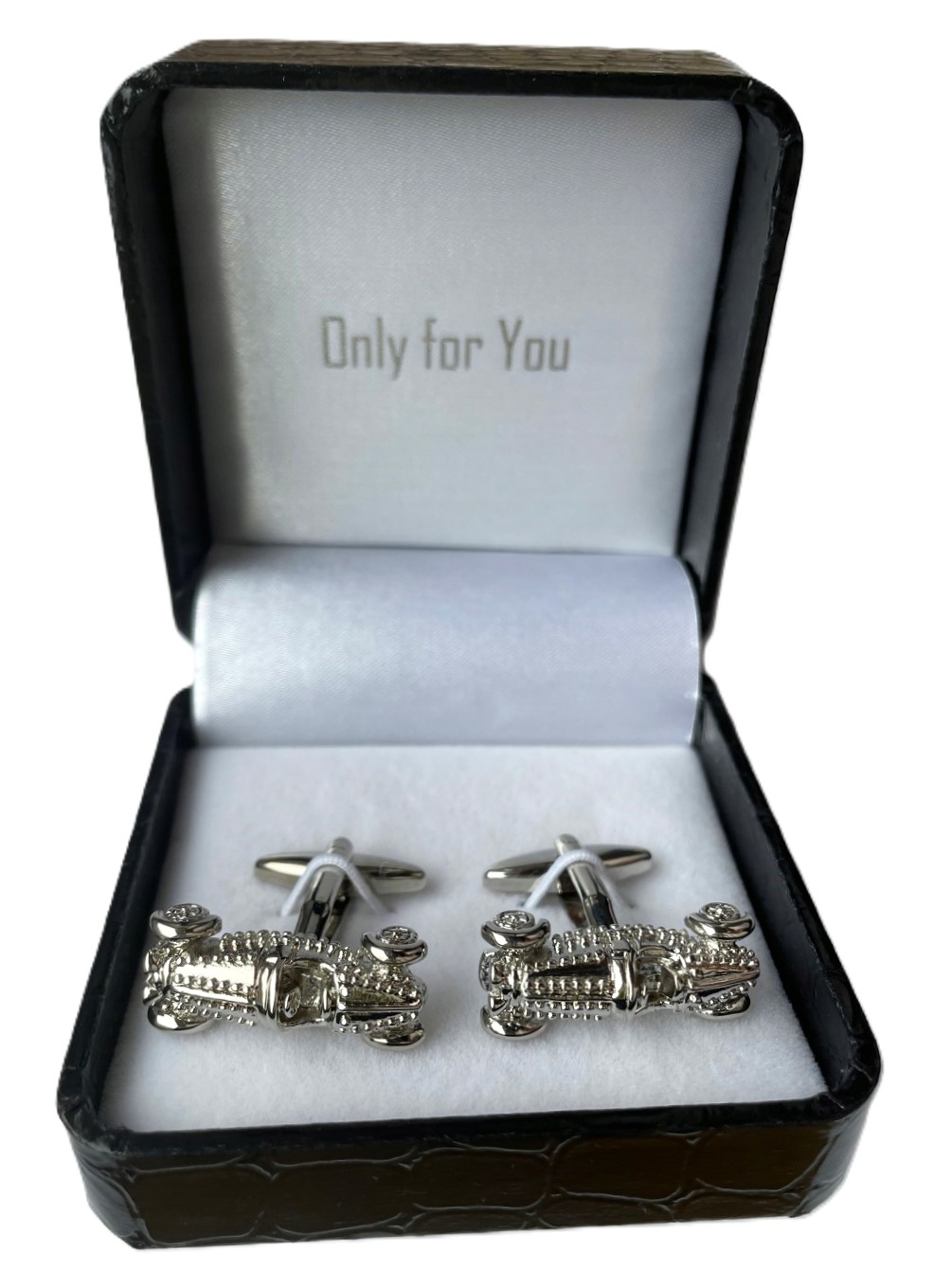 Stříbrné pánské manžetové knoflíčky Exc Formule Závodní Formule 1 Gokart