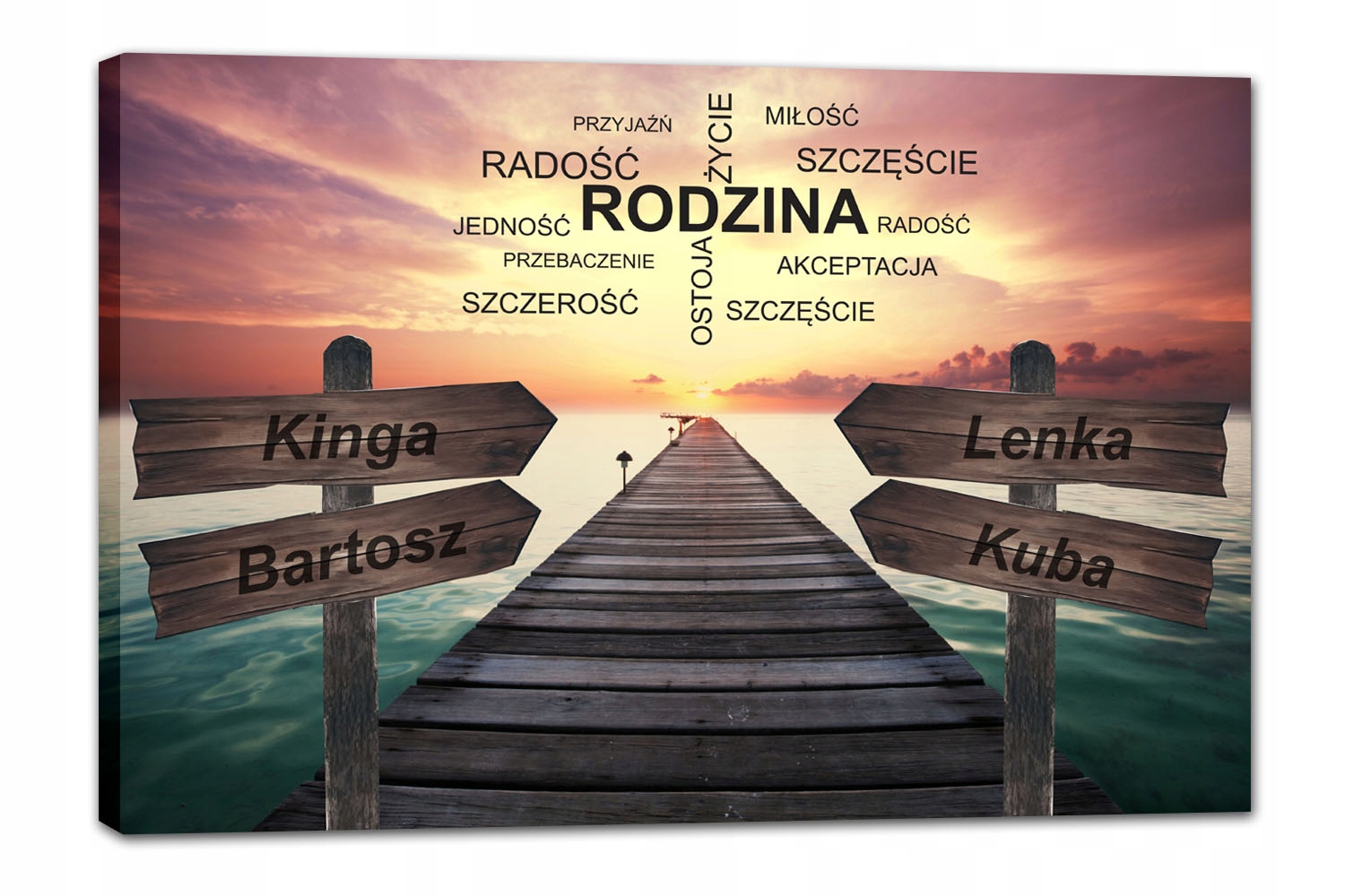 Obraz Rodina Dům Vlastní Jména Obraz Se 4 Jmény 120x80