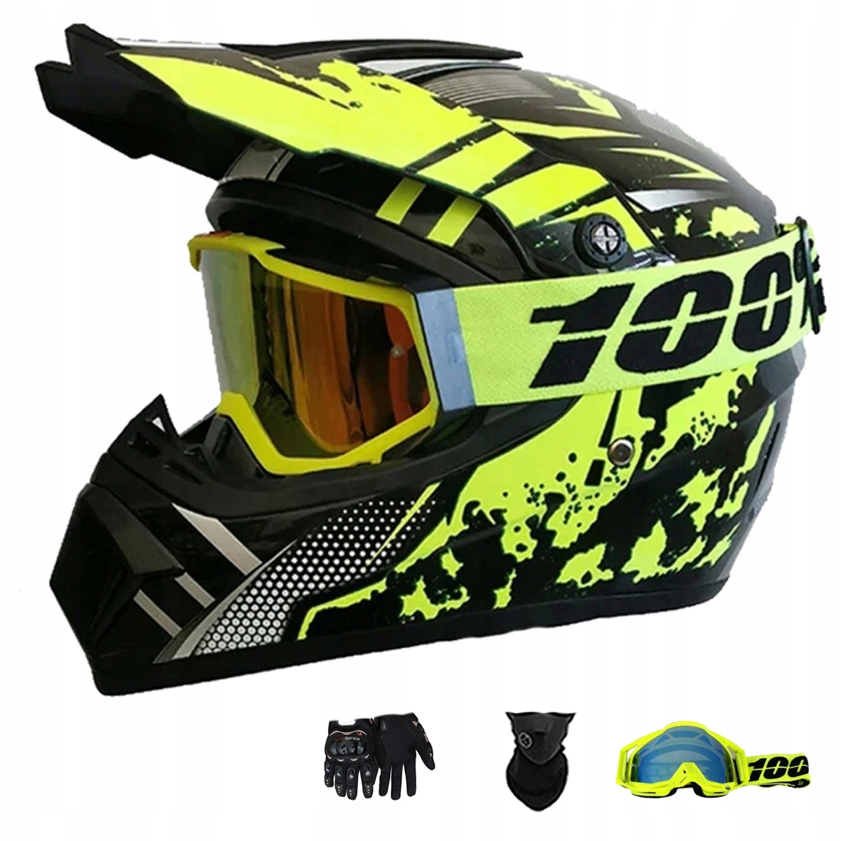 Motocyklová Přilba Crossová Lehká Enduro Quada Brýle Rukavice Maska L