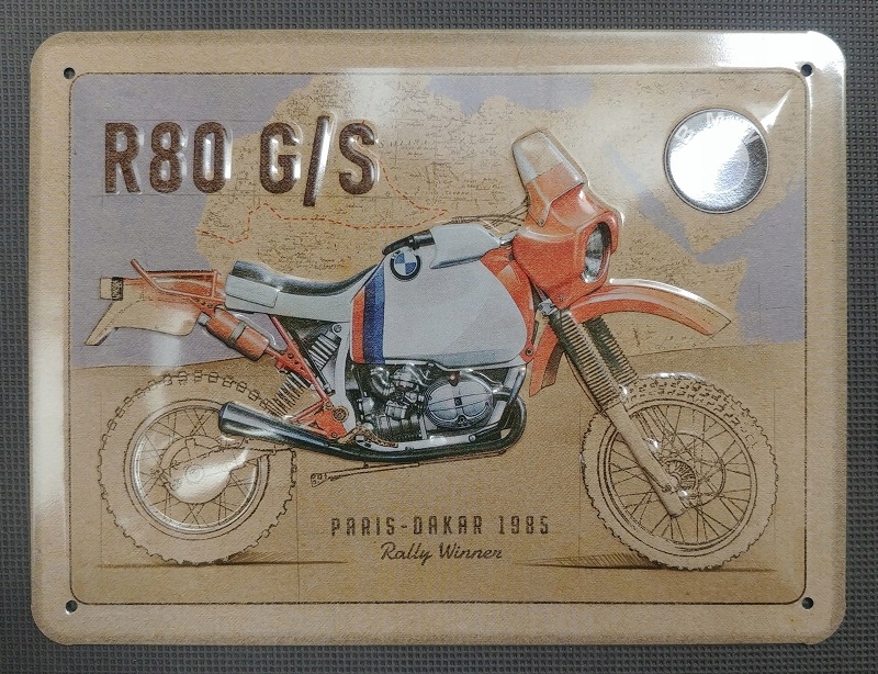Tablica szyld BMW R80 G/S metal prezent 15x20 Producent Nostalgic Art