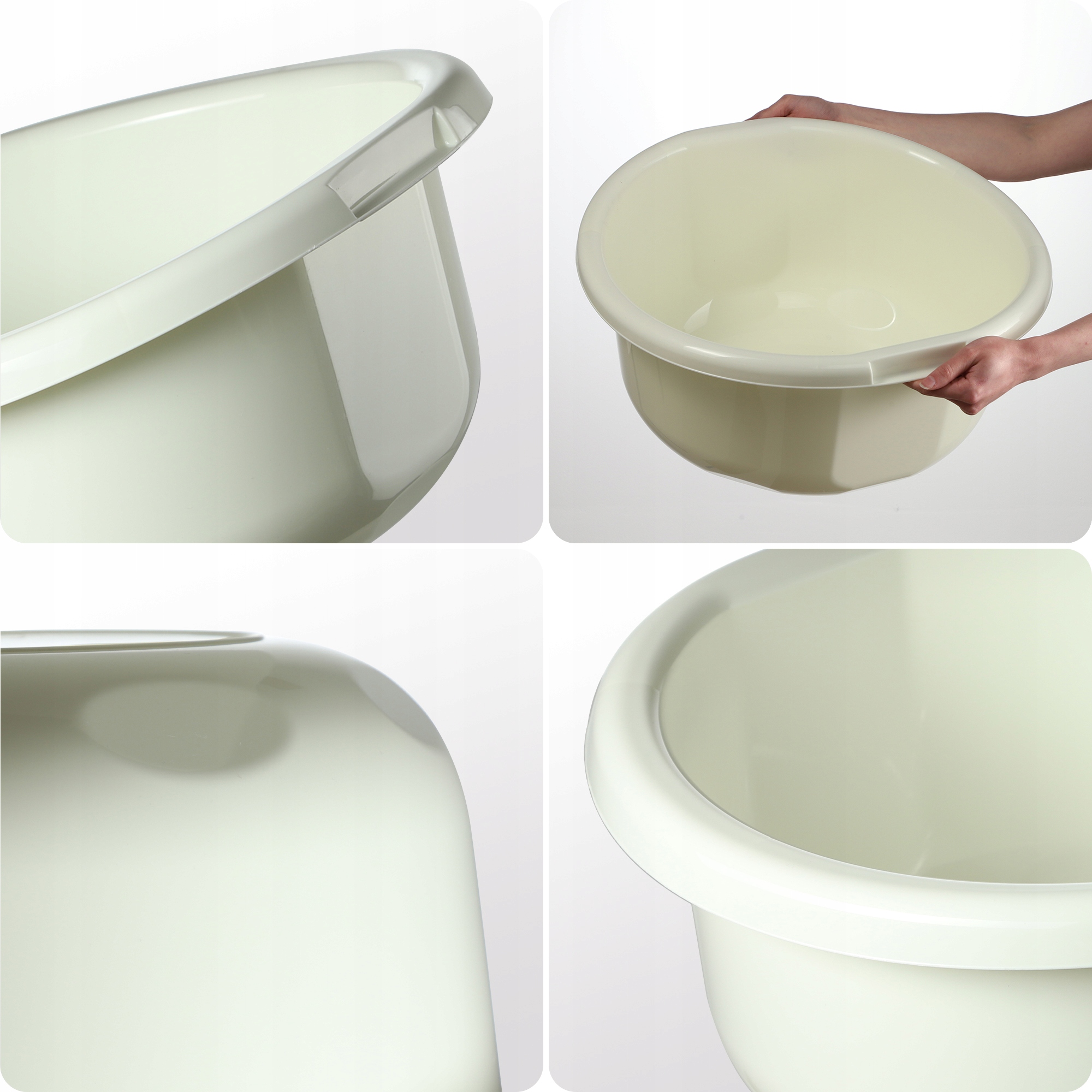 MISKA PLASTIKOWA 30L OKRĄGŁA MIEDNICA KREM Kształt okrągły