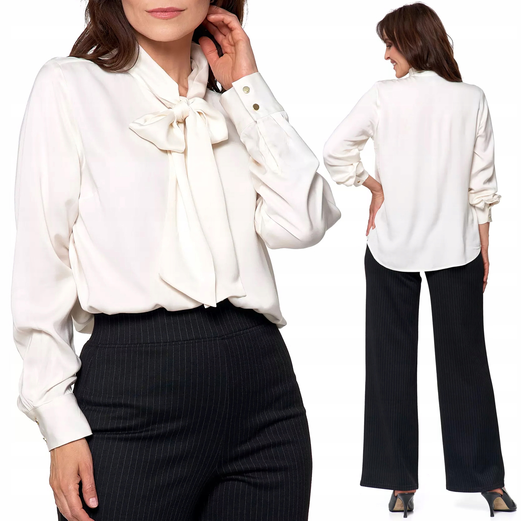 Elegantní dámská košile Halenka s dlouhou mašličkou pod krkem Moraj S