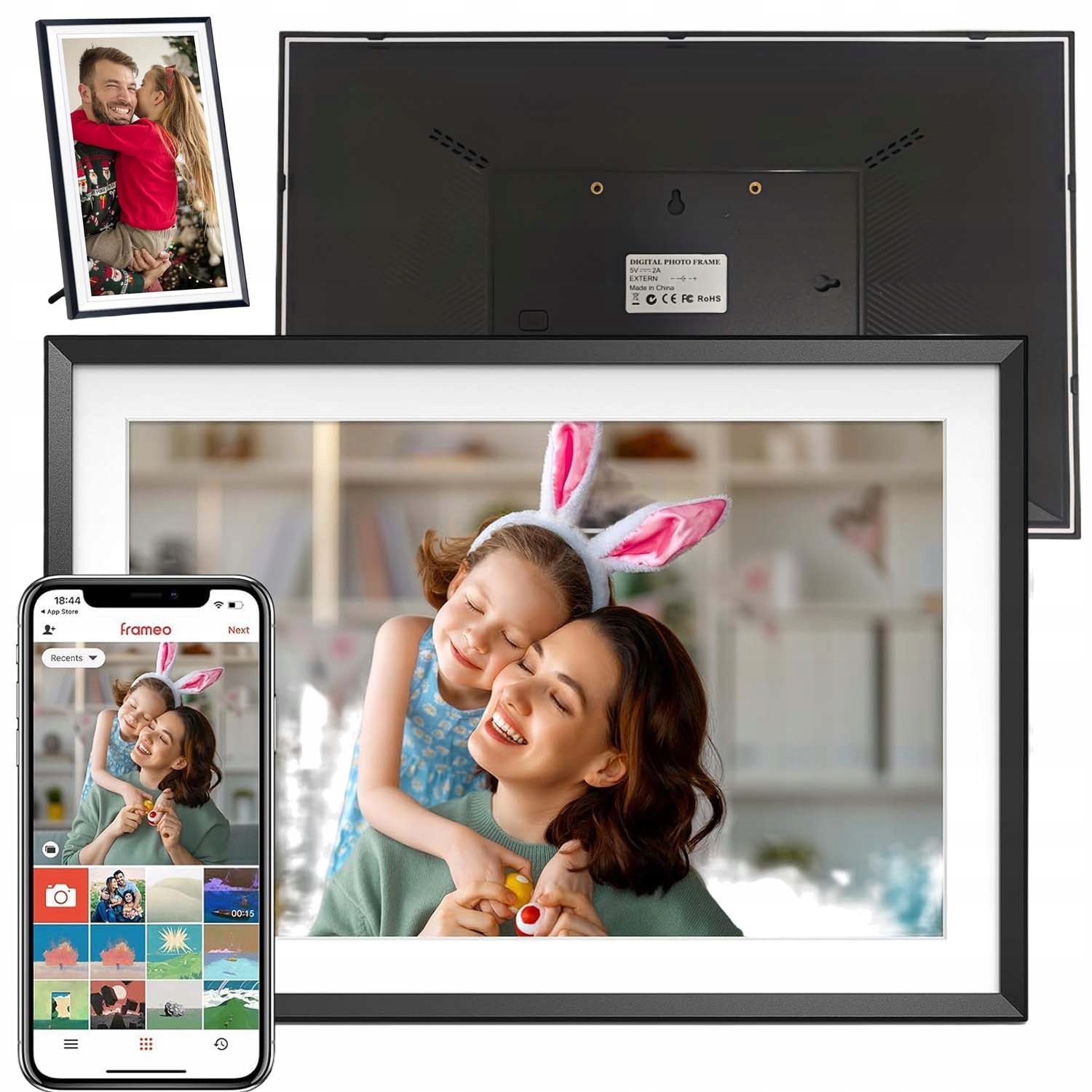 Inteligentní Rámeček Velký Hd Ips 32GB Wifi Černý