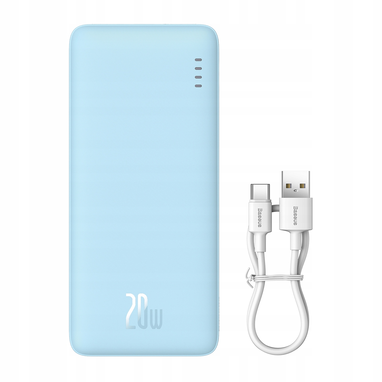 Powerbanka 20000MAH Airpow 20W S Kabelem Usb-a Usb-c 50 CM Modrá