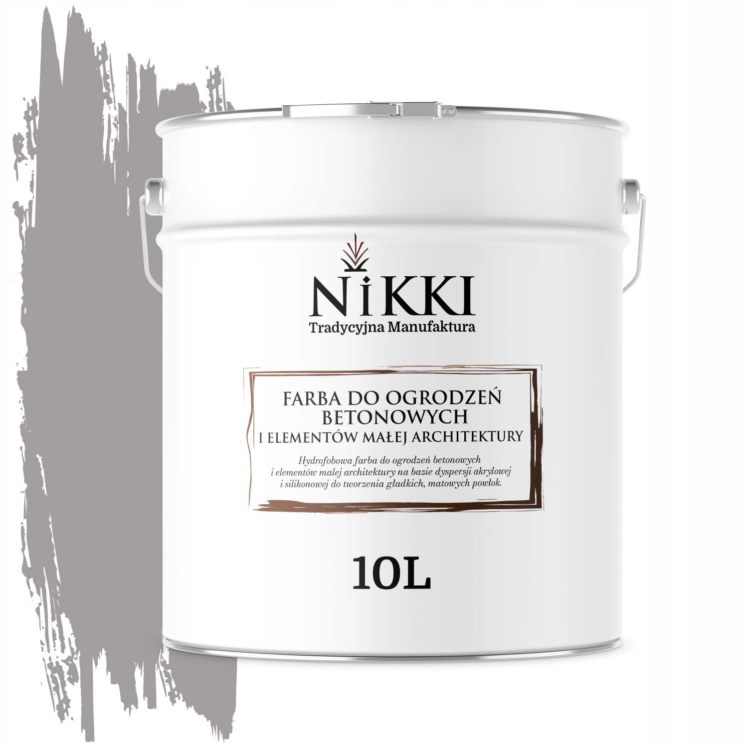Farba Na Maľovanie Plotov 10 L Betónových Kvetináčov Šedá Platinová