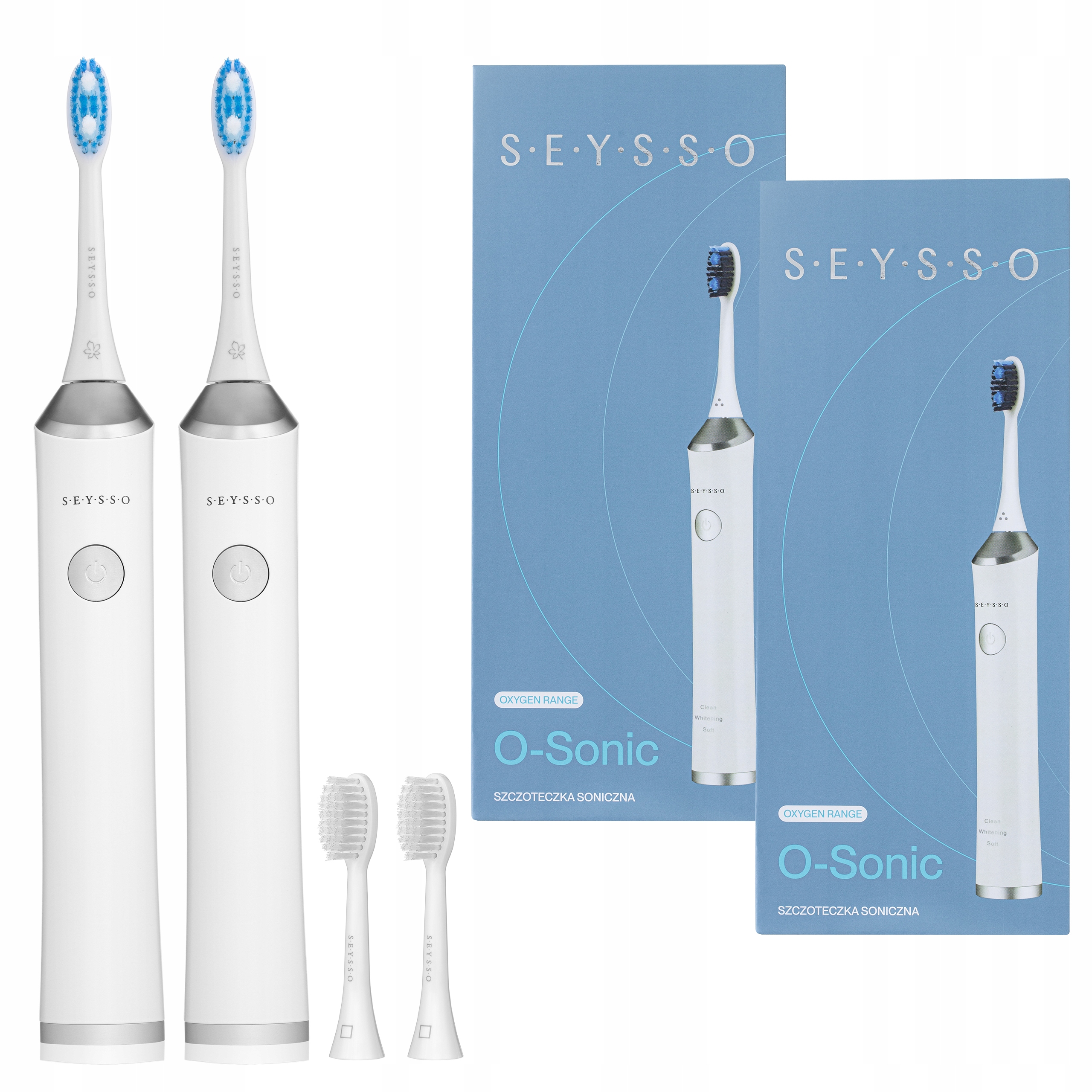 Szczoteczka soniczna do zębów Seysso Oxygen O-sonic zestaw 2 szt.
