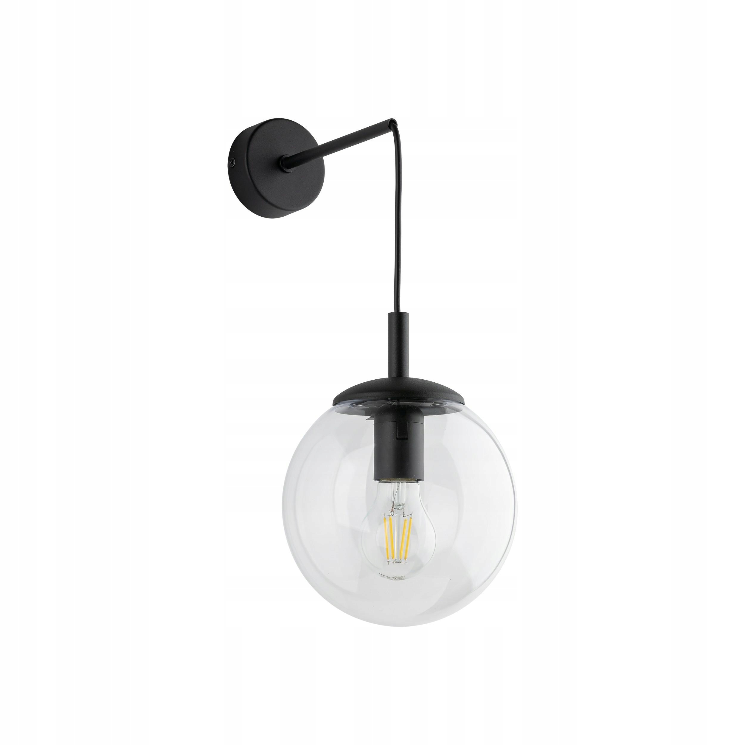 Nástěnné svítidlo Esme Transparentní skleněné stínítko 1xE27 Závěsná lampa Nástěnný obývací pokoj