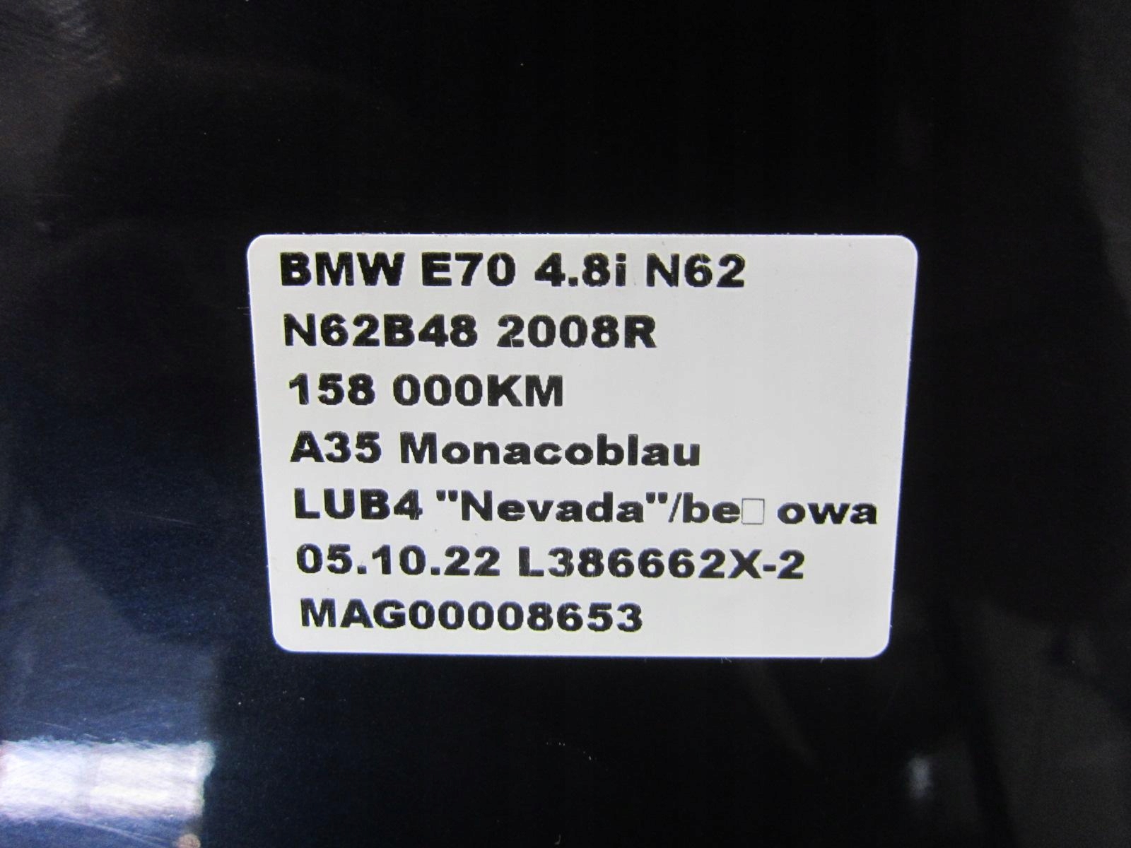 BMW X5 E70 A35 MONACO door left rear. left rear part