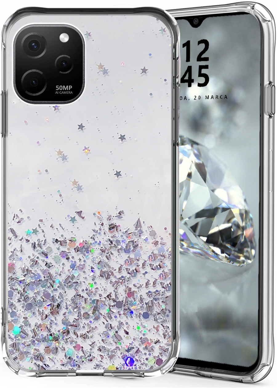 

Etui Do Huawei Nova Y61 Kolorowy Brokat Szkło