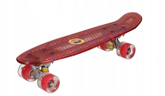 FISZKA DESKOROLKA KLASYCZNA CAŁA ŚWIECĄCA LED 56cm 100kg MOCNA Z ŁADOWARKĄ Długość decku 57 cm