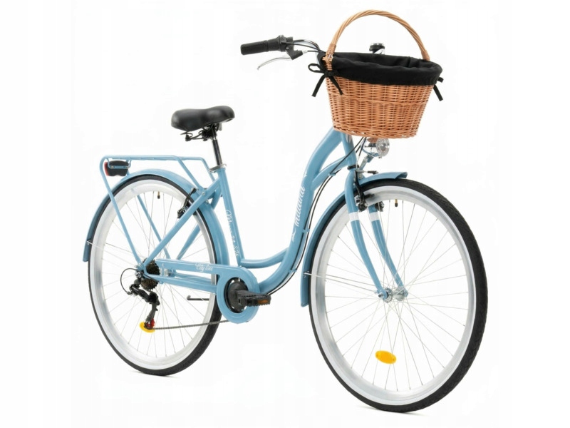Rower miejski Indiana Moena S7B 28 cali damski błękit +Koszyk Wkład