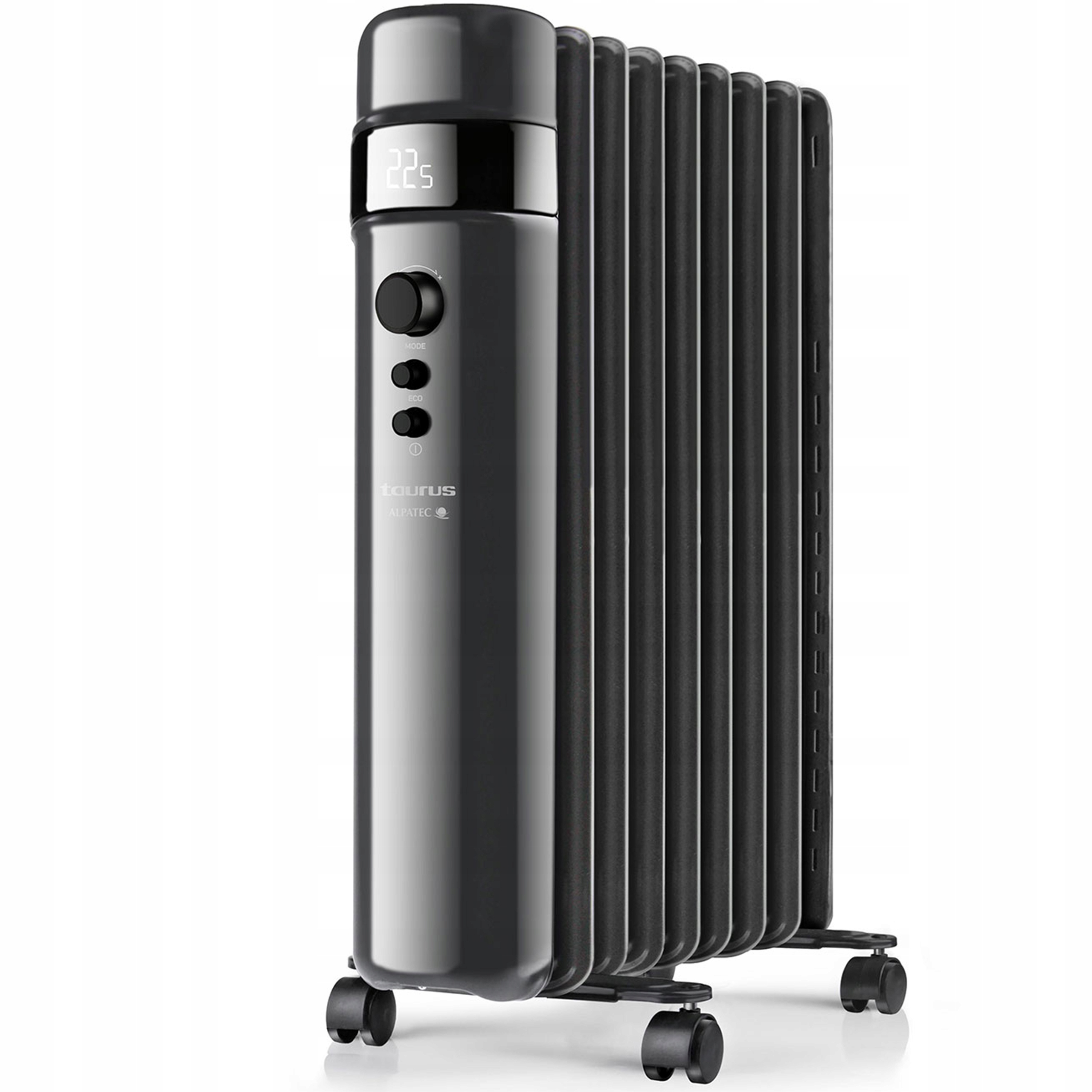 Olejový Elektrický Radiátor 9 Žeber Termostat Časovač Taurus 2000W