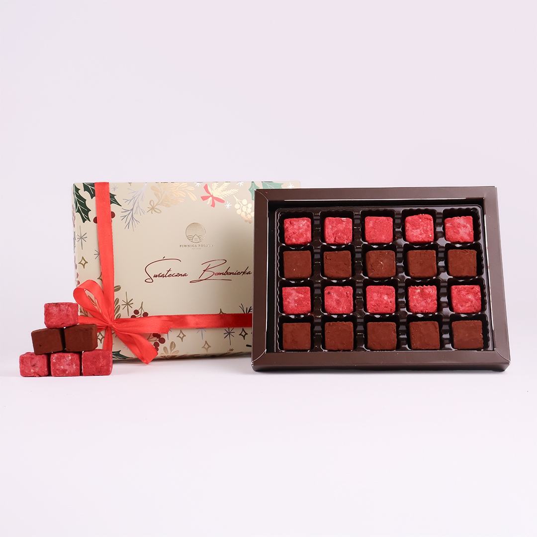 Levně Vánoční bonboniéra 200 g – malý dárek, nugátové pralinky, čokoláda