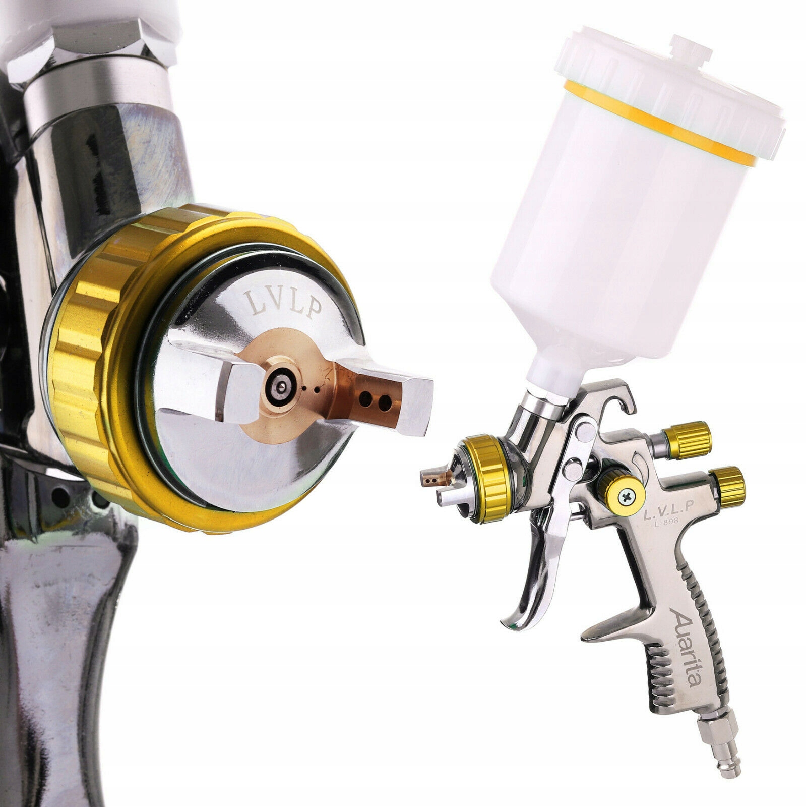 Lakovací Pistole Gold Hvlp Hp-lvlp 18 MM Pro Malování Nádrž 600 ML