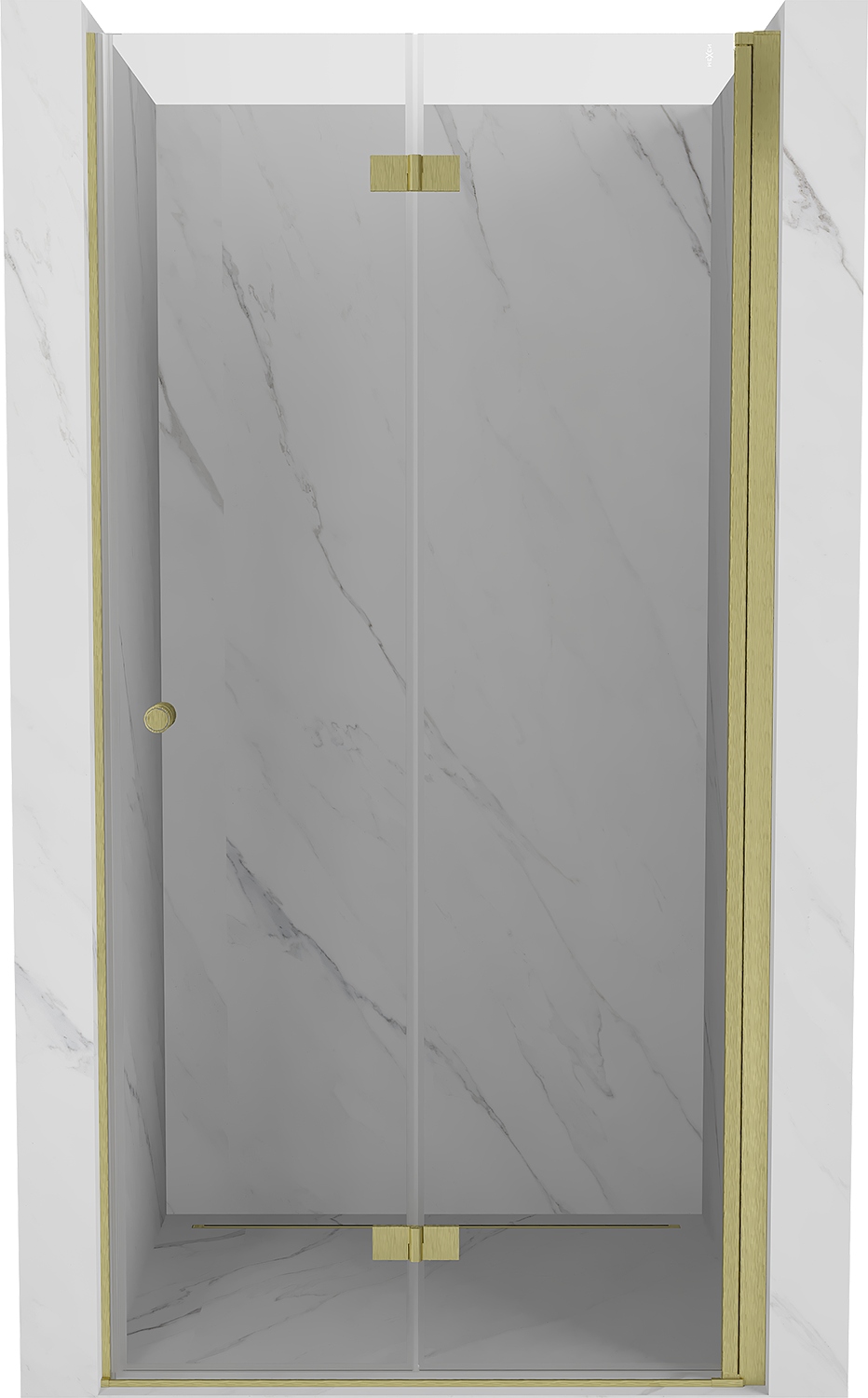Mexen Mist-f Drzwi Prysznicowe Składane Prawe 110 CM Transparent Złote