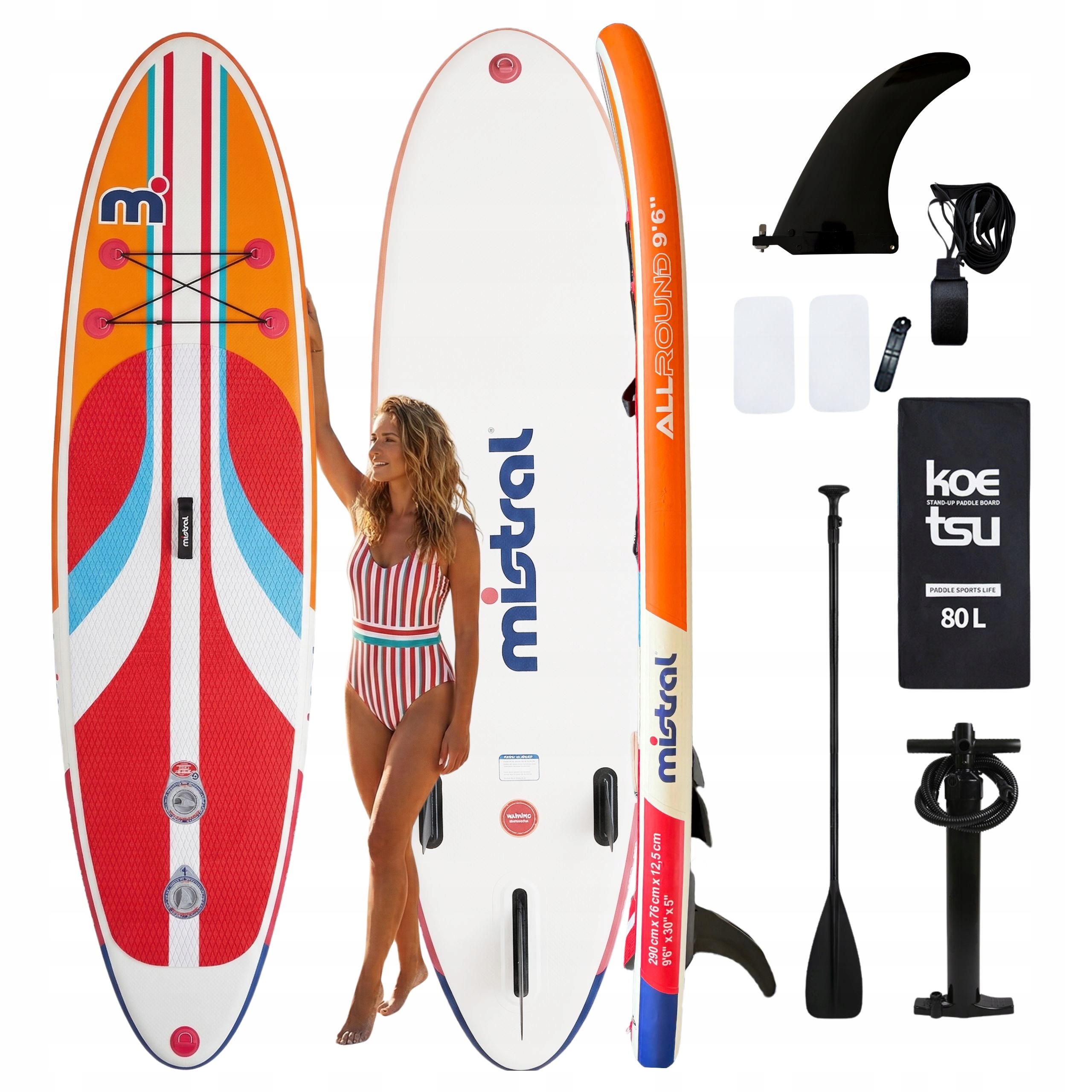 Deska Sup Mistral 290 Allround Premium stabilna 2-KOMOROWA akcesoria