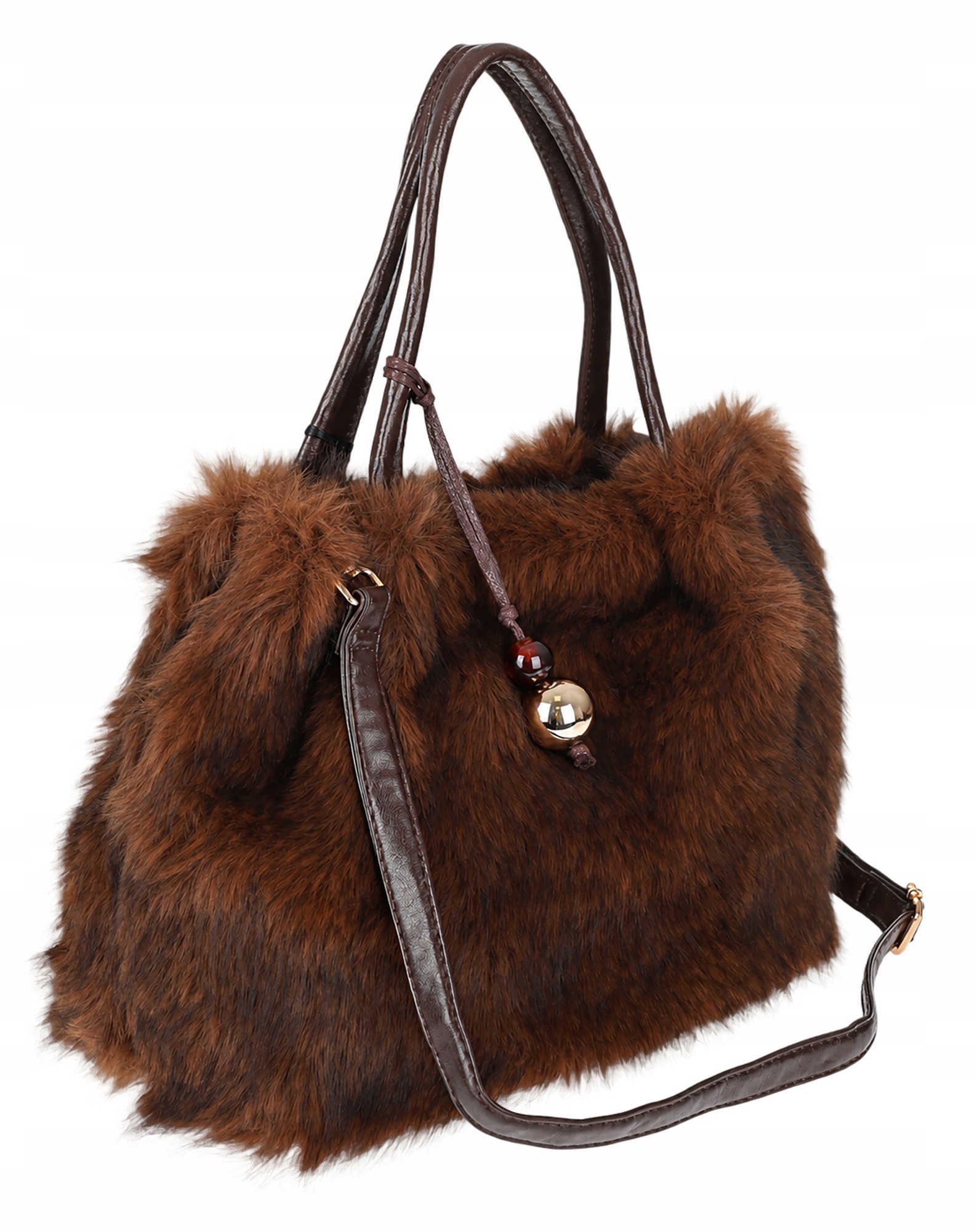 Dámská kabelka Tommasini Kožešinová shopper Prostorná na ruku T3741 Hnědá