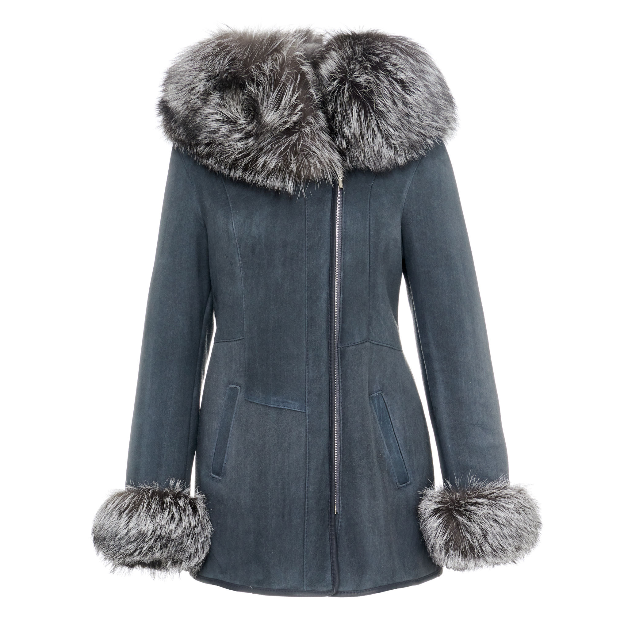 Kożuch Damski Naturalny z Naturalnym Futrem - Marzenka - S