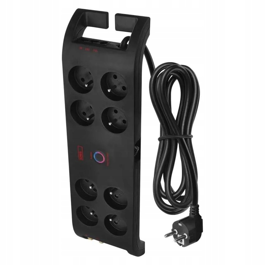 Listwa Przeciwprzepięciowa 3m 8 Gniazd Tv RJ11 RJ45 Wyłącznik Emos P54052