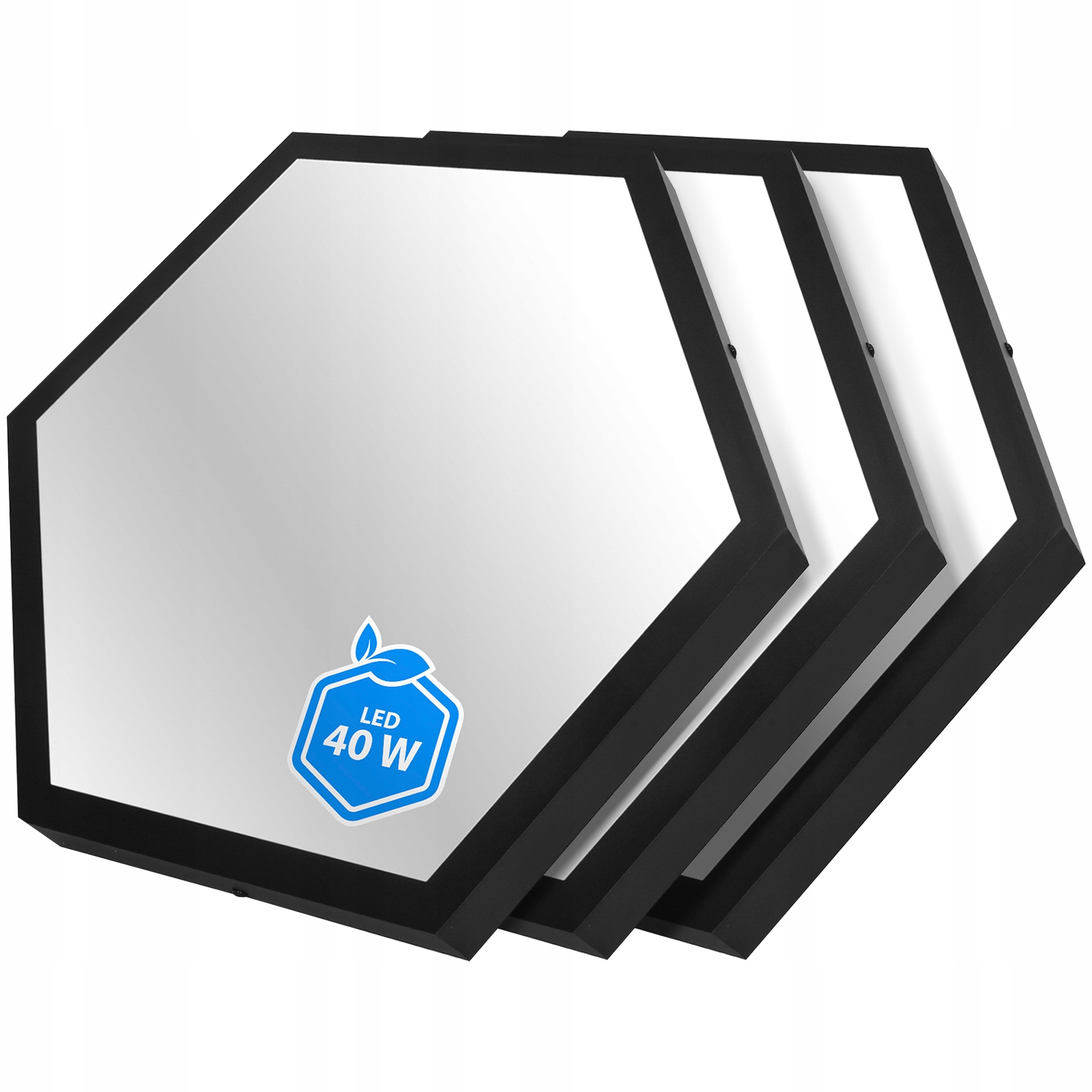 3xNástenný Led panel Včelí Plást 55 cm 40 W Stropný Čierny Neutrálny