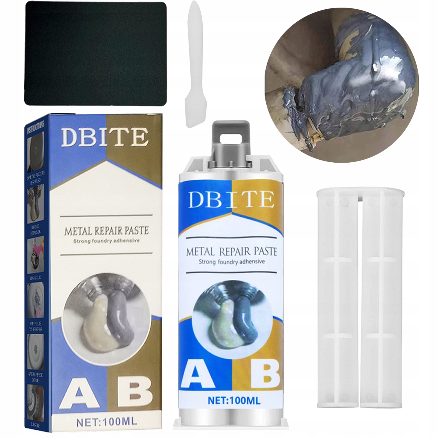 Płynny metal do naprawy stali, aluminium, żeliwa, szybko utwardzalny, 100ml