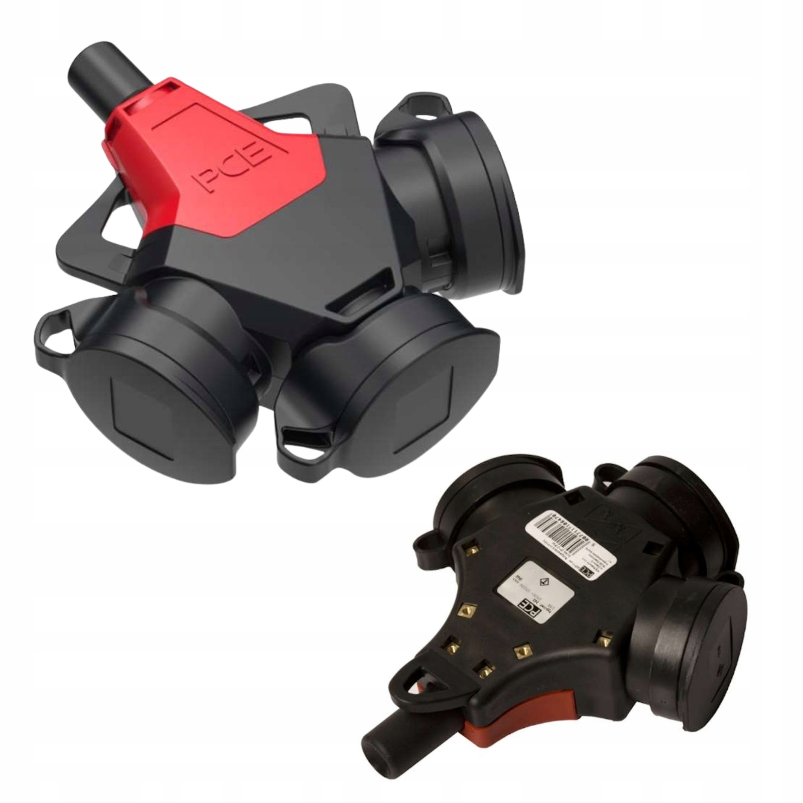 Dvojitý Plastový Rozbočovač 10/16A 2 P+z Rozbočka dvojitý s klapkou