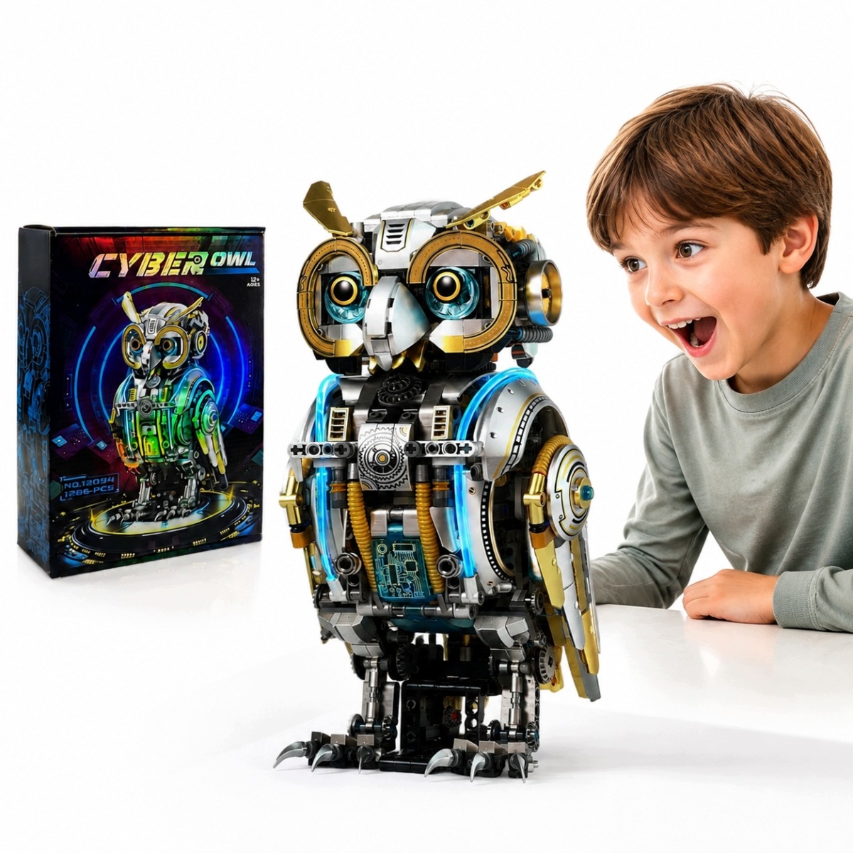 Klocki Mechaniczny Zestaw Klocków Mechaniczna Sowa