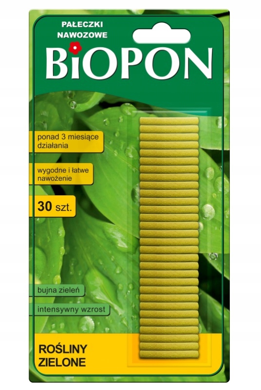 

Biopon Pałeczki Nawozowe Rośliny Zielone op.30szt