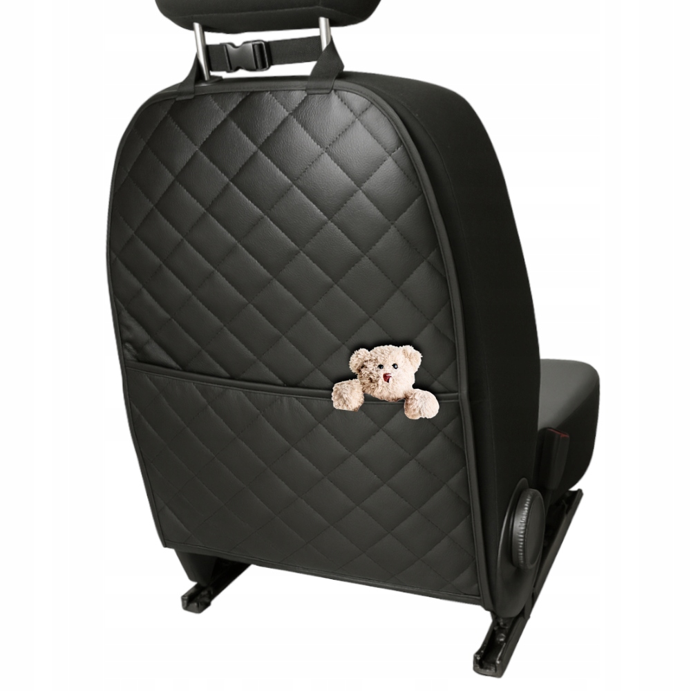 Gruba Osłona Na Tył Fotela Samochodowego ochraniacz tyłu Kieszeń eko-skóra