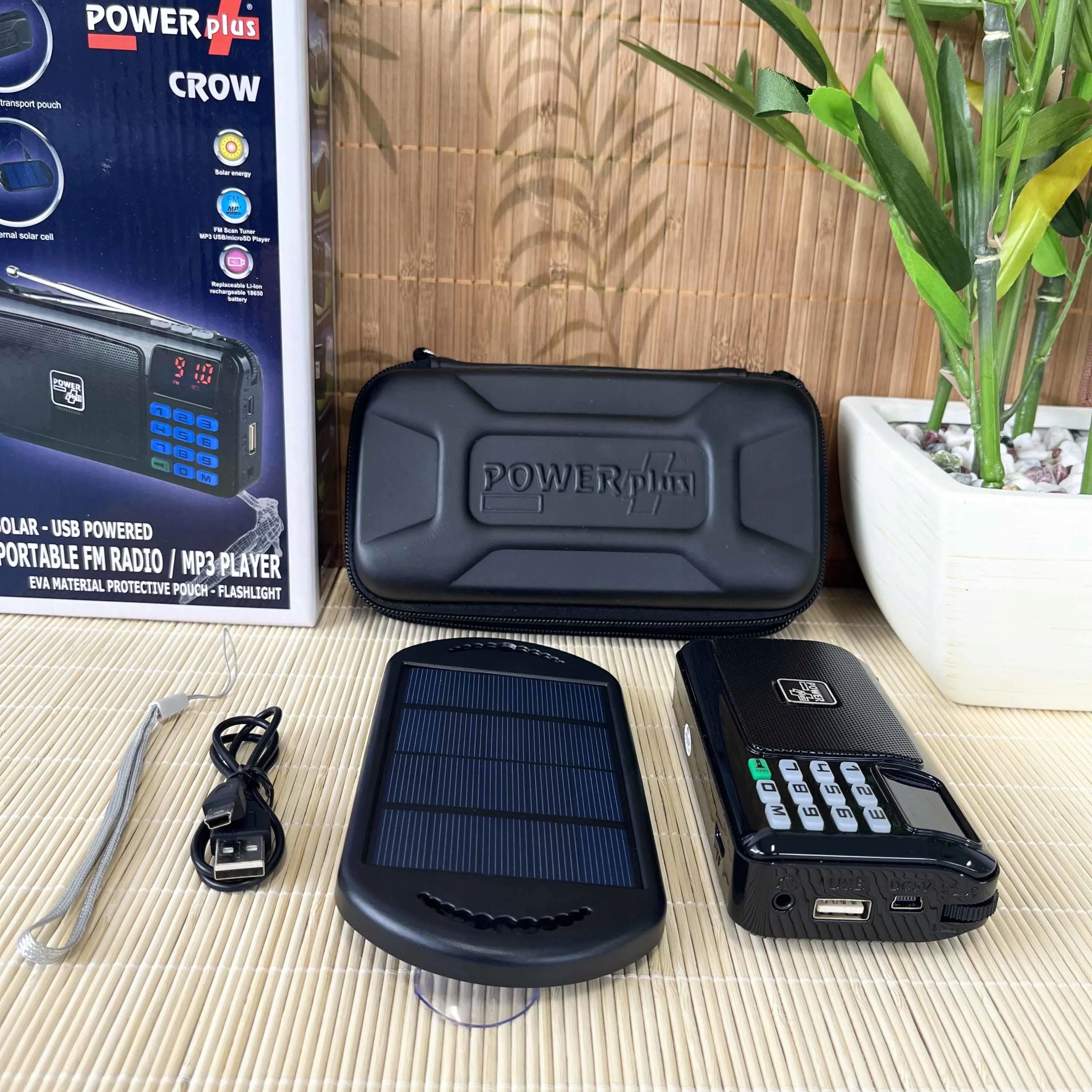 Solarne Radio Fm i Odtwarzacz MP3 POWERplus Crow Przenośne