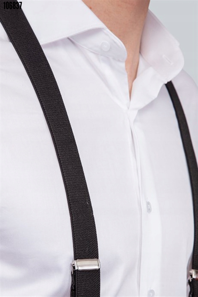 TUDORS - Tkane Czarny Szelki Kolor czarny