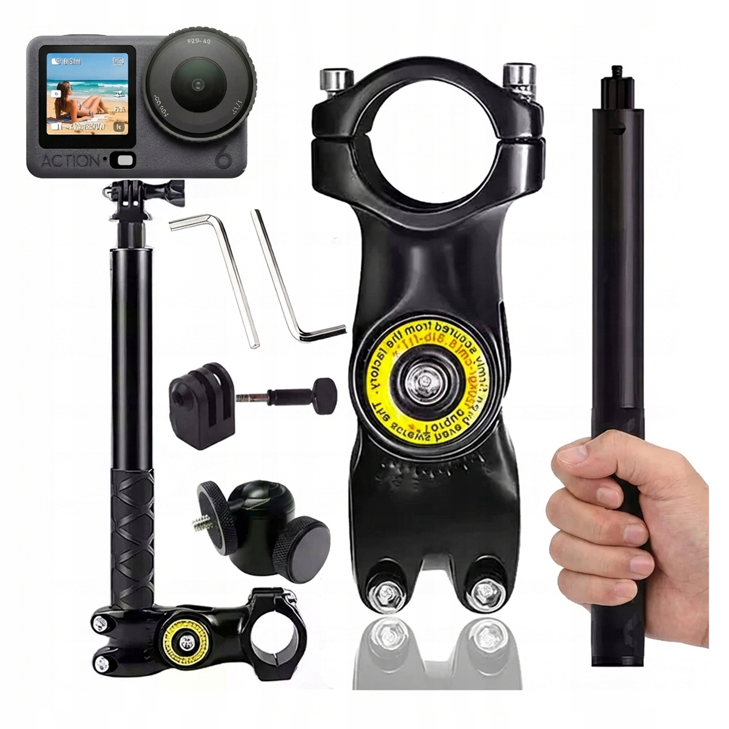 GoPro 13 12 11 10 Dji Action 6 5 příslušenství Upevnění na řídítka trubky