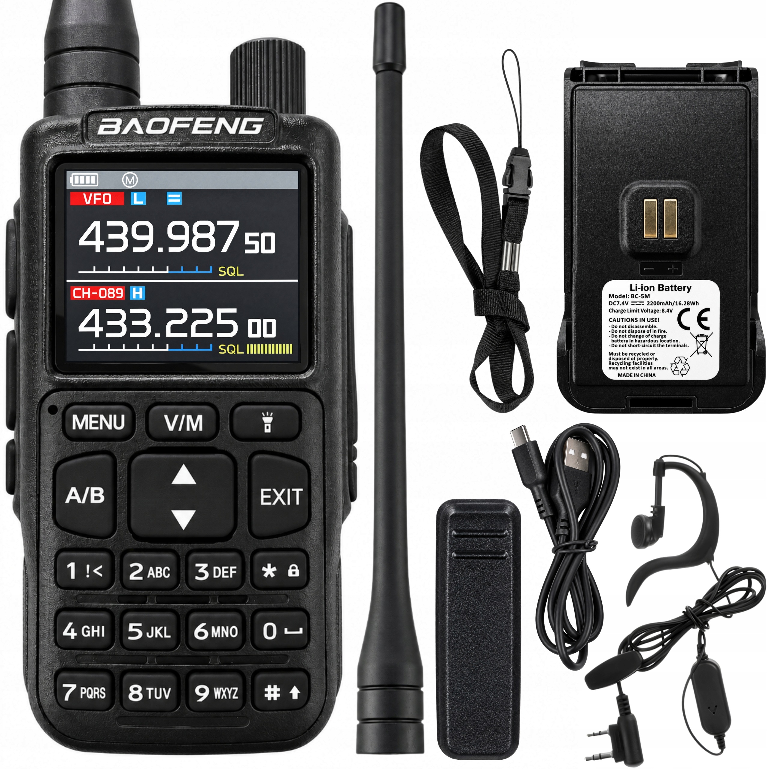 Nouzové rádio Vysílačka Rádio Baofeng UV-5R Mini Letecké Pásmo
