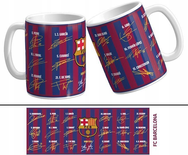 Fc Barcelona Barca kubek ceramiczny z uchem 325ml autografy