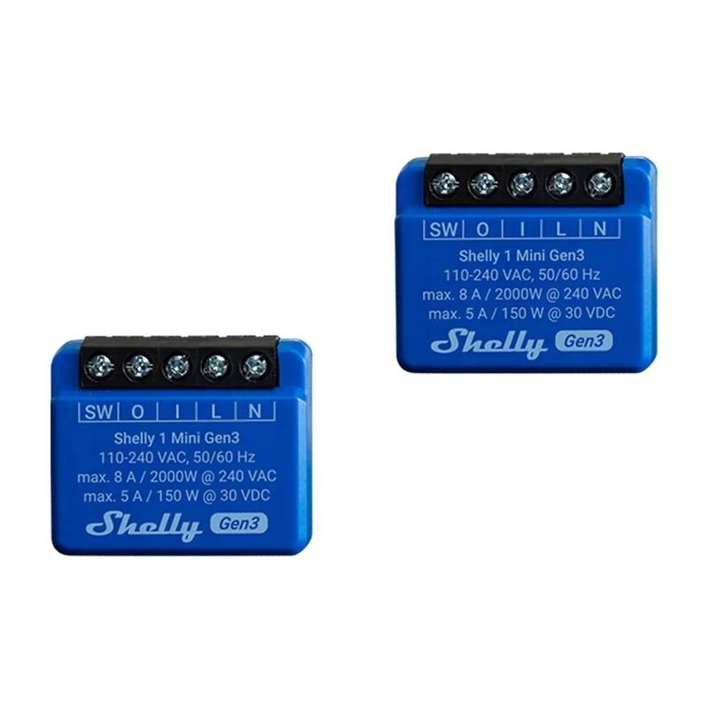 Sada 2 ovladačů Shelly 1 Mini Gen3 WiFi/Bluetooth