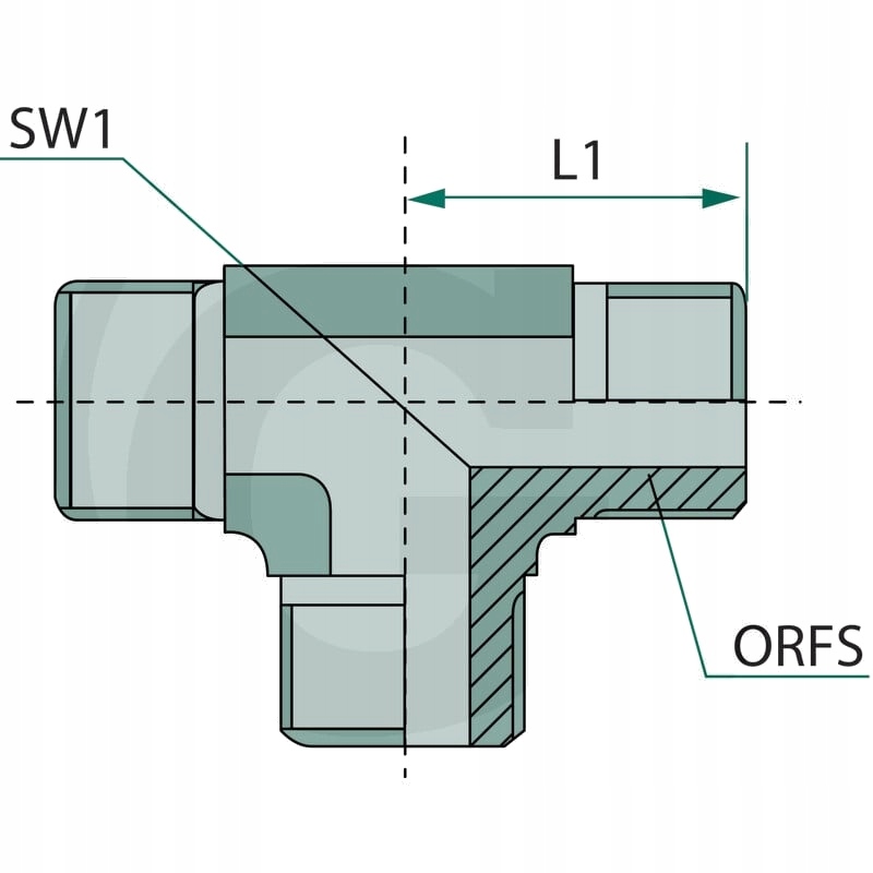 Adapter T GRANIT TA 1.3/16 M-ORFS, 1.3/16"-12, L1 Marka Granit